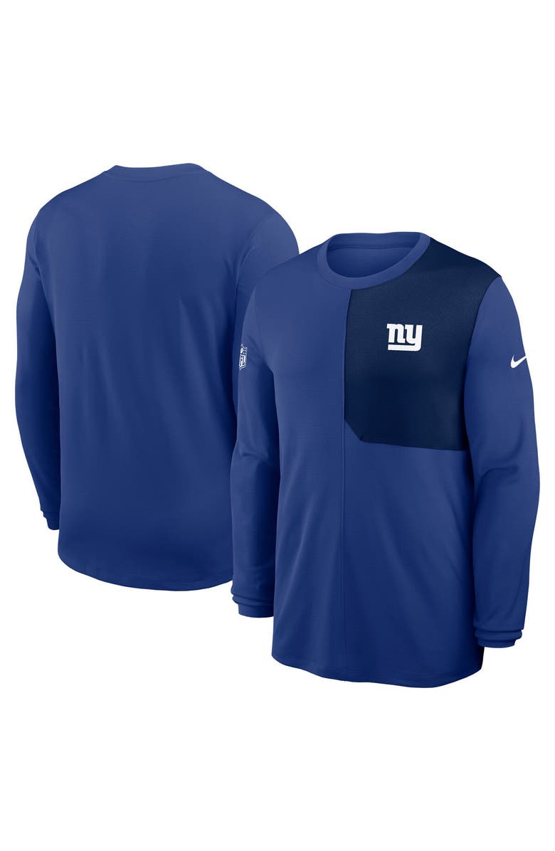 Nike Men's Nike Royal New York Giants Sideline Coach UV Performance Long Sleeve T-Shirt, Main, color, Royal