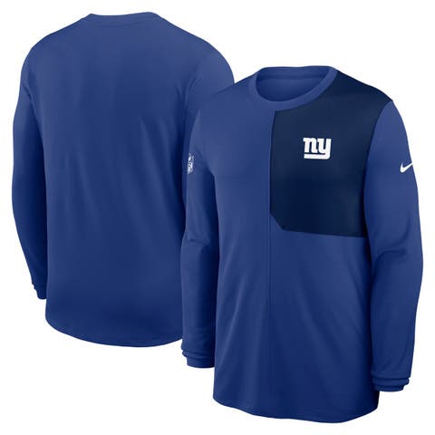 Men's Nike Royal New York Giants Sideline Coach UV Performance Long Sleeve T-Shirt