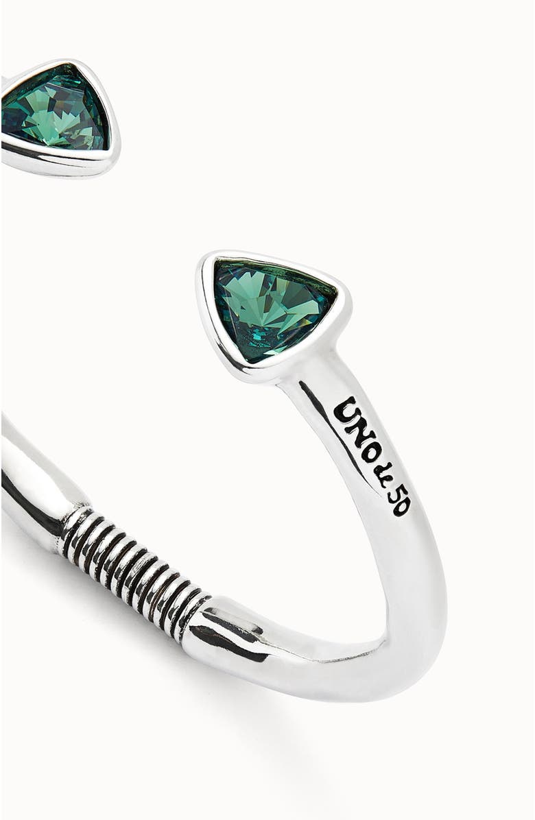 UNODE50 Green Duo Crystal Cuff, Alternate, color, Silver