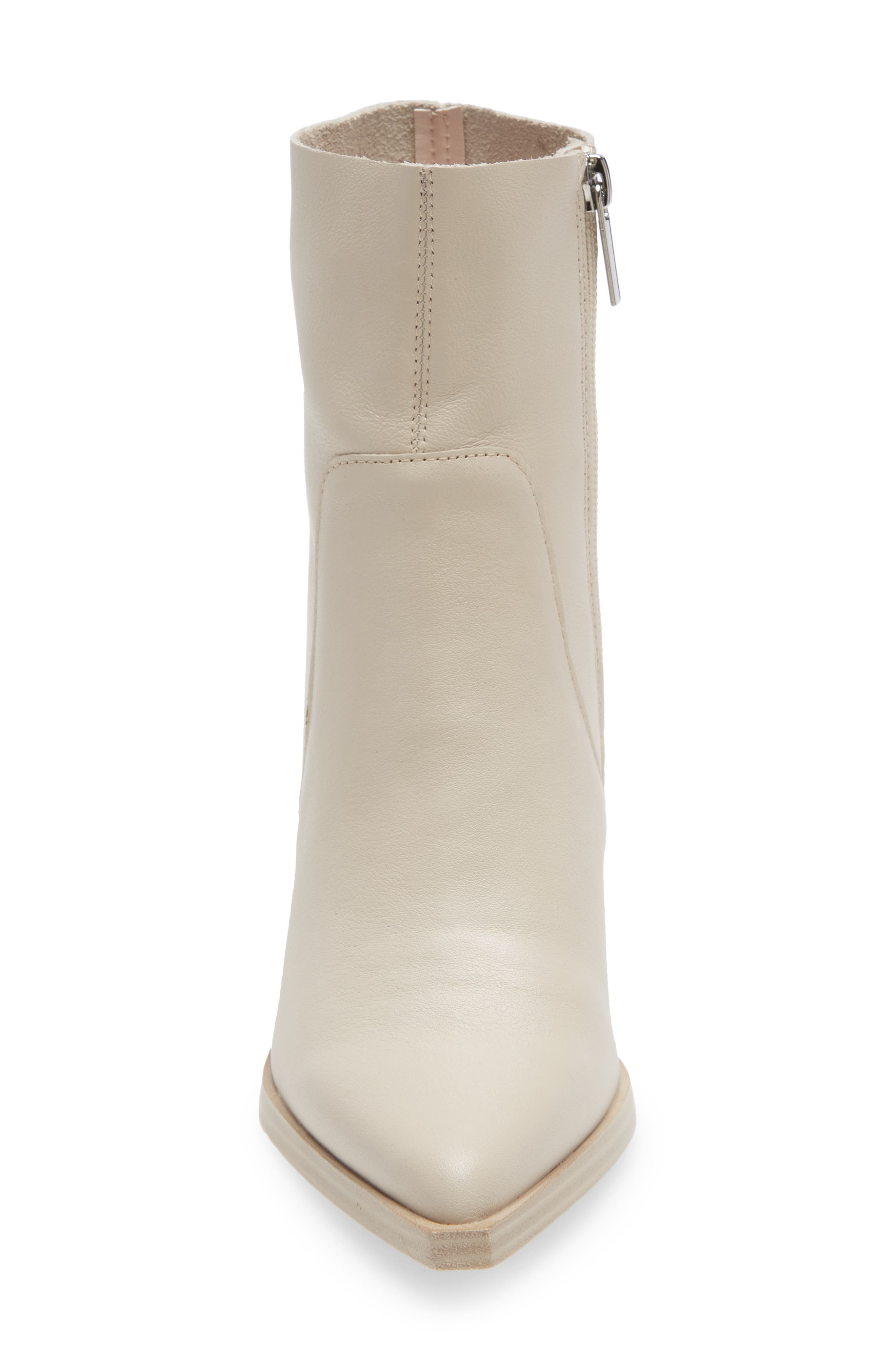 Calabria Pointed Toe Bootie, Alternate, color, BONE LEATH