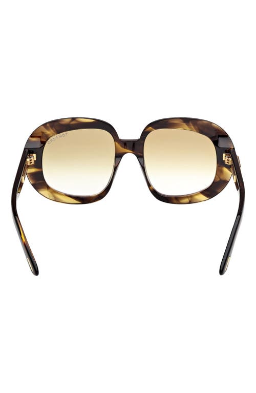 Tom Ford Icon 53mm Gradient Round Sunglasses In Brown