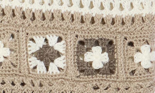 Cotton Emporium Crocheted Square Button Front Tank In Natural