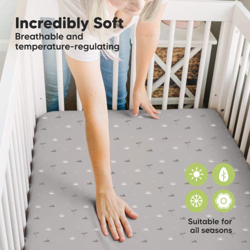 Keababies Soothe Fitted Mini Crib Sheet In Gray