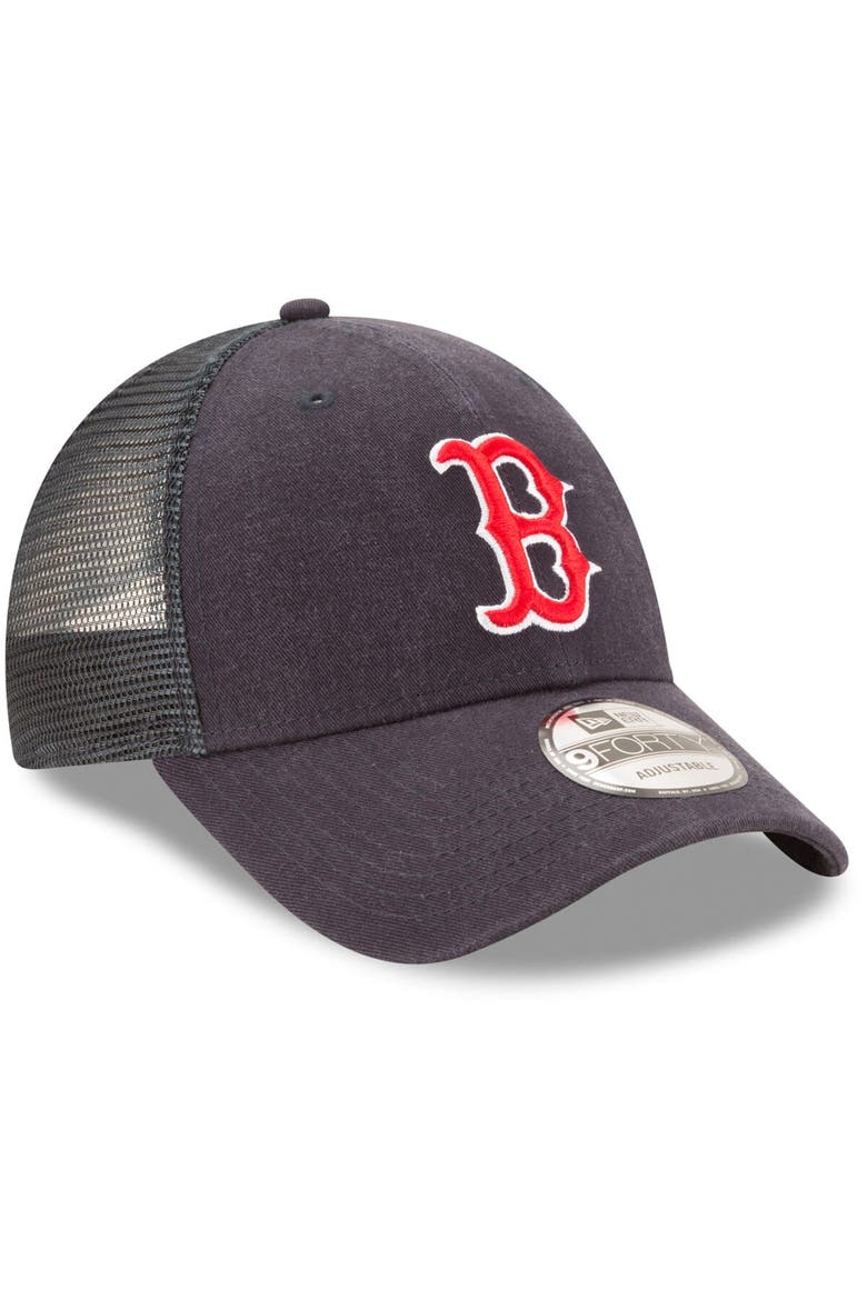 Men's New Era Navy Boston Red Sox Trucker 9FORTY Adjustable Snapback Hat, Alternate, color, Navy