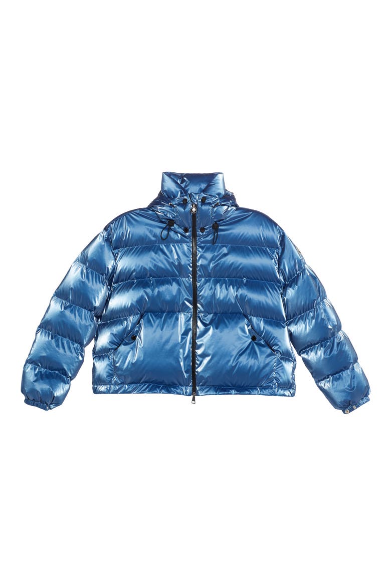 Moselotte Hooded Short Down Puffer Jacket, Alternate, color, BLUE