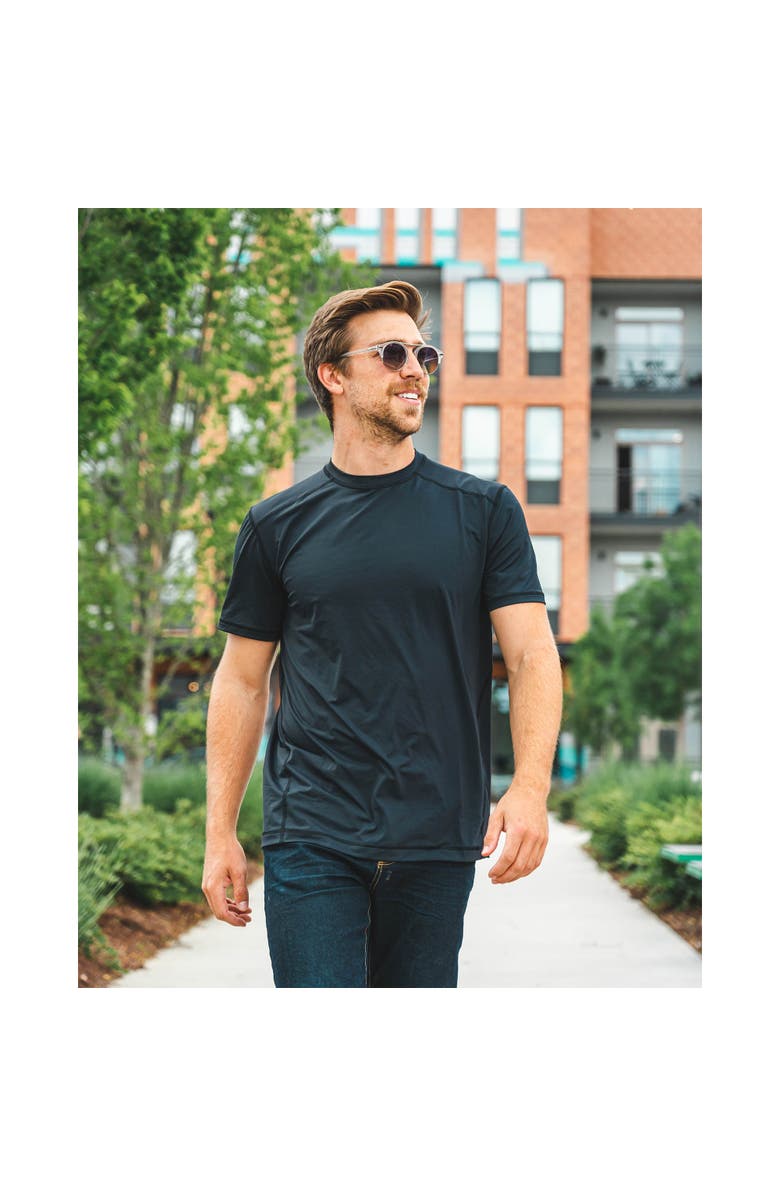 BloqUV Men's Short Sleeve Crew Sun Shirt, Alternate, color, Black