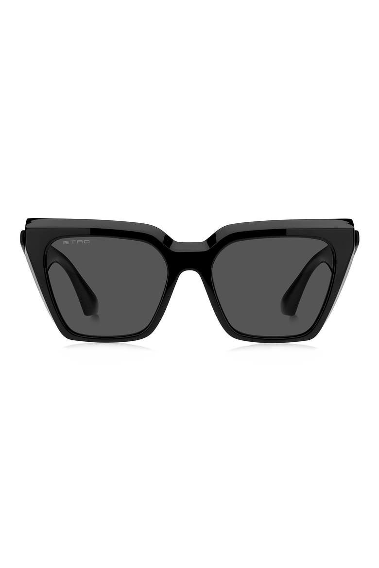 55mm Cat Eye Sunglasses, Main, color, BLACK/ GREY