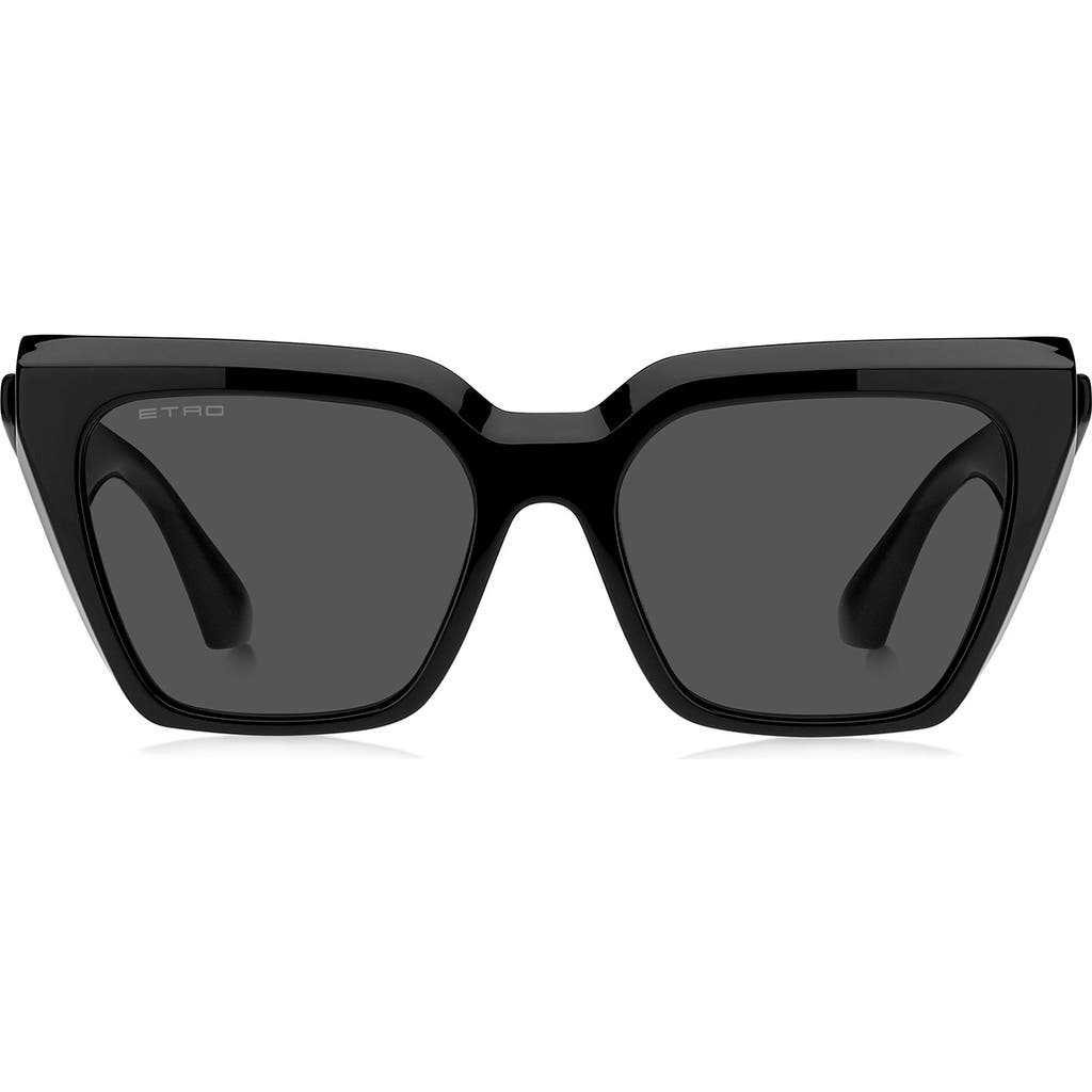 Etro 55mm Cat Eye Sunglasses in Black/grey at Nordstrom