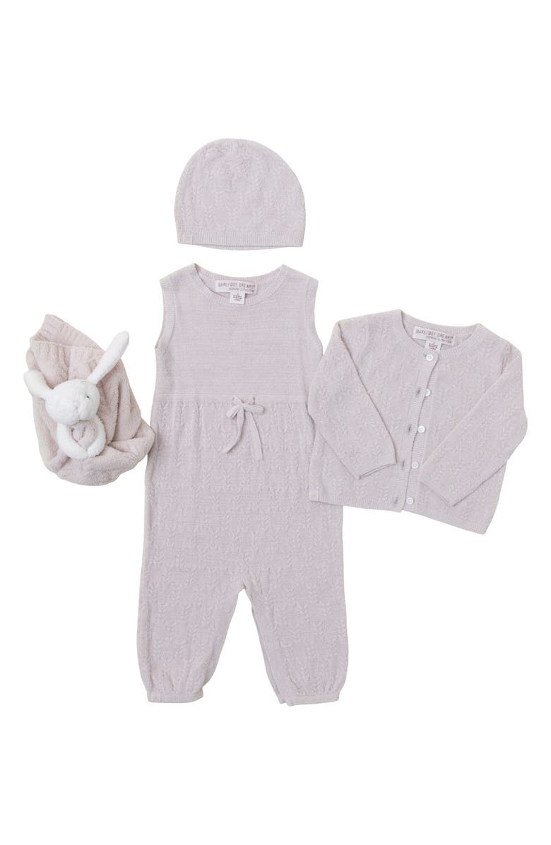 Barefoot Dreams<sup>®</sup> CozyChic Ultra Lite<sup>™</sup> Cardigan, Romper, Beanie & Blanket Set, Main, color, 