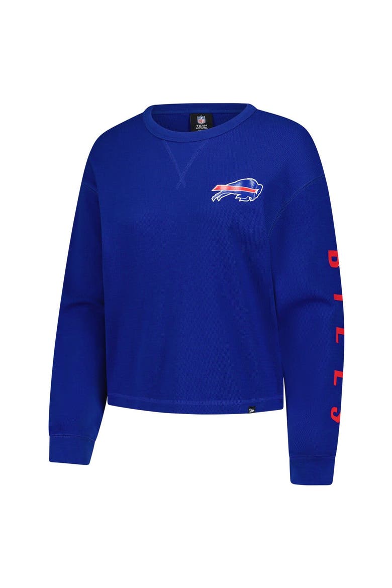 Women's New Era  Royal Buffalo Bills Sport Night Thermal Long Sleeve Cropped T-Shirt, Alternate, color, Royal