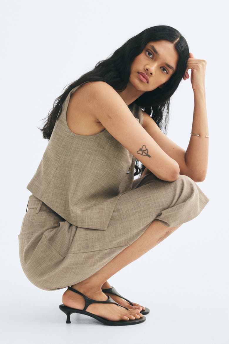 Dressy Vest, Alternate, color, Dusty beige