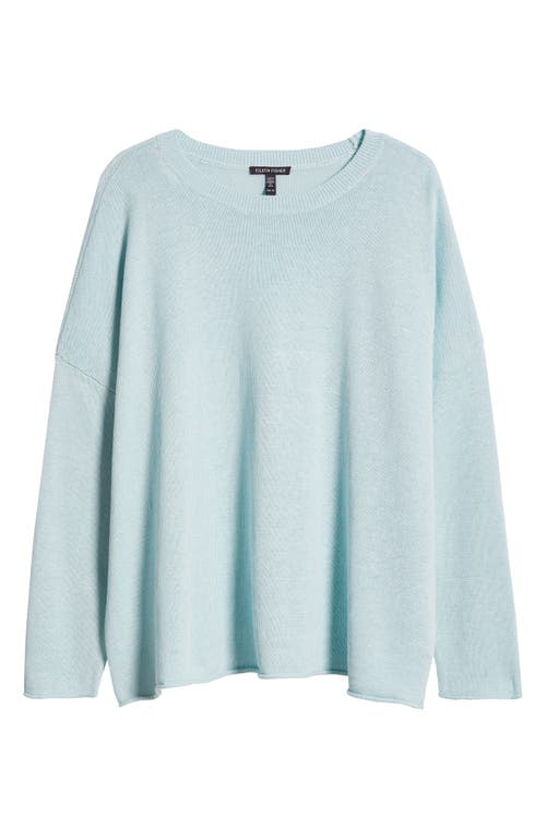 Eileen Fisher Crewneck Wool Sweater In Pool