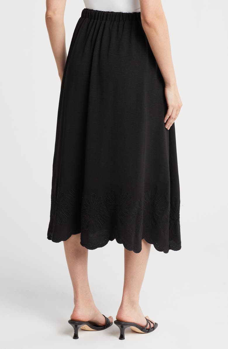 Adrianna Papell Floral Embroidered Midi Skirt, Alternate, color, 