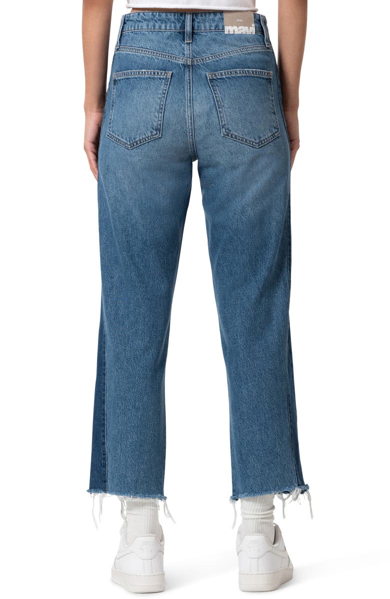 Mavi Jeans Savannah High Waist Raw Hem Crop Relaxed Straight Leg Jeans, Alternate, color, Mix Blue