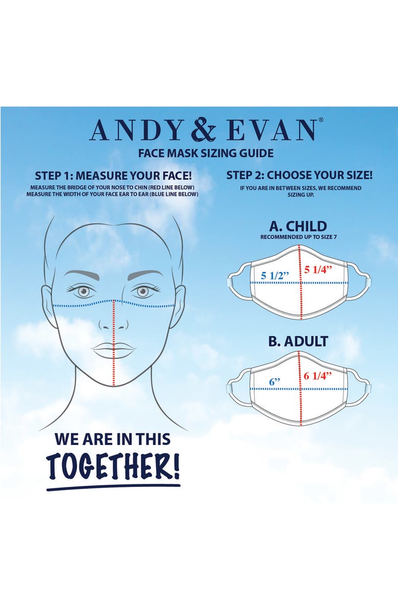 Andy & Evan 8-Pack Family Face Masks, Alternate, color,