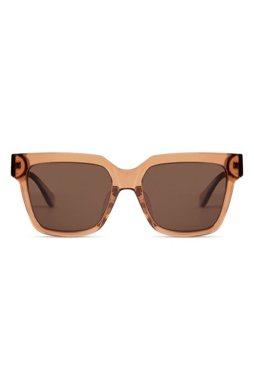 Mohala Eyewear Hana 55mm Low Bridge Wide Width Polarized Square Sunglasses In Brown