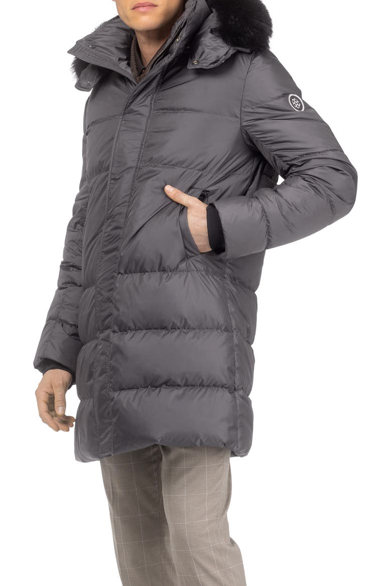 Men's Apres-Ski Parka with Detachable Toscana Lamb Hood Trim, Alternate, color, Anthracite/Black