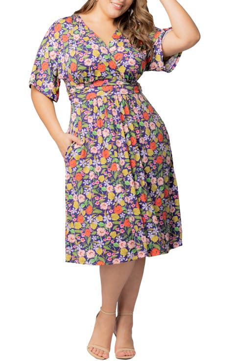 Gia Floral Midi Dress (Plus)
