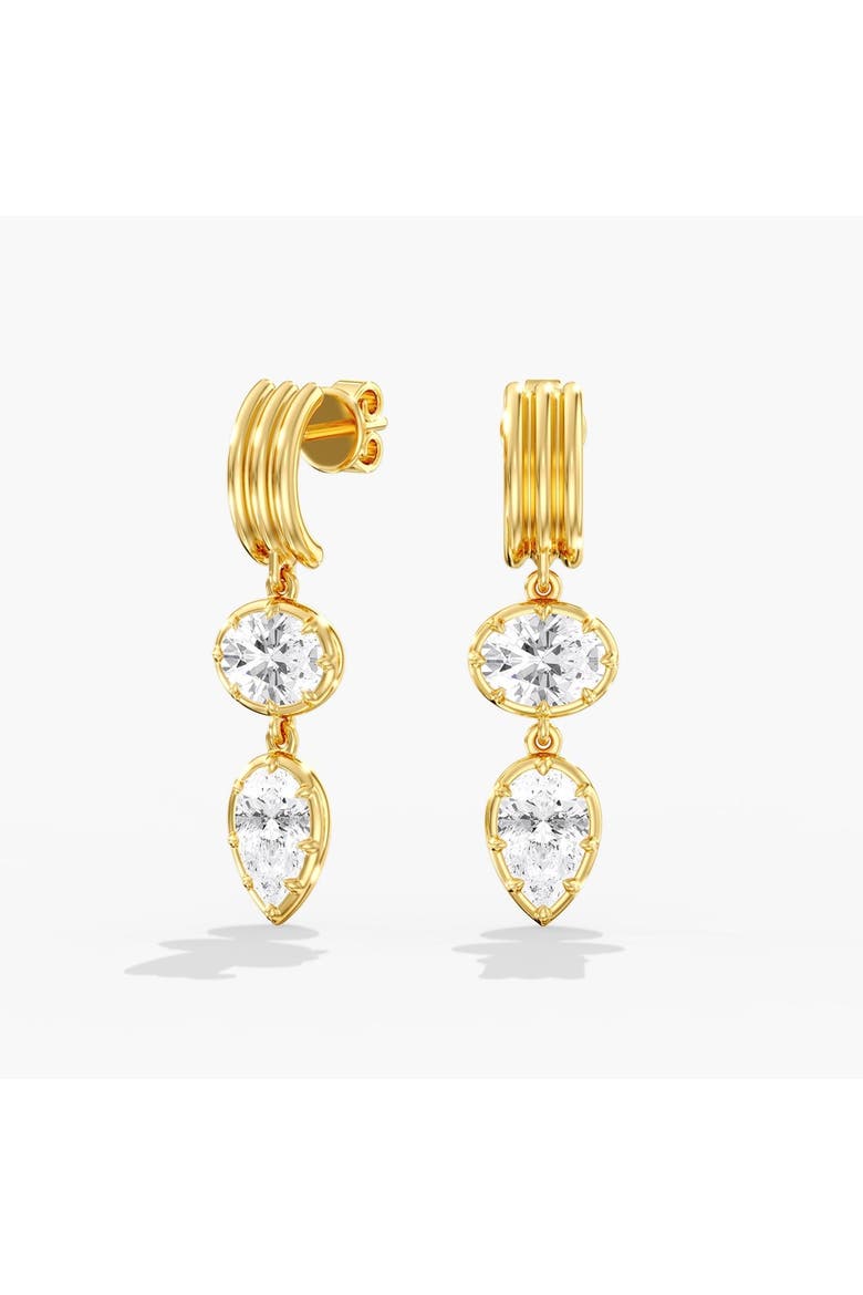 Oval & Pear Aura Lab Diamond Drop in 14K Gold, Main, color, Yellow Gold