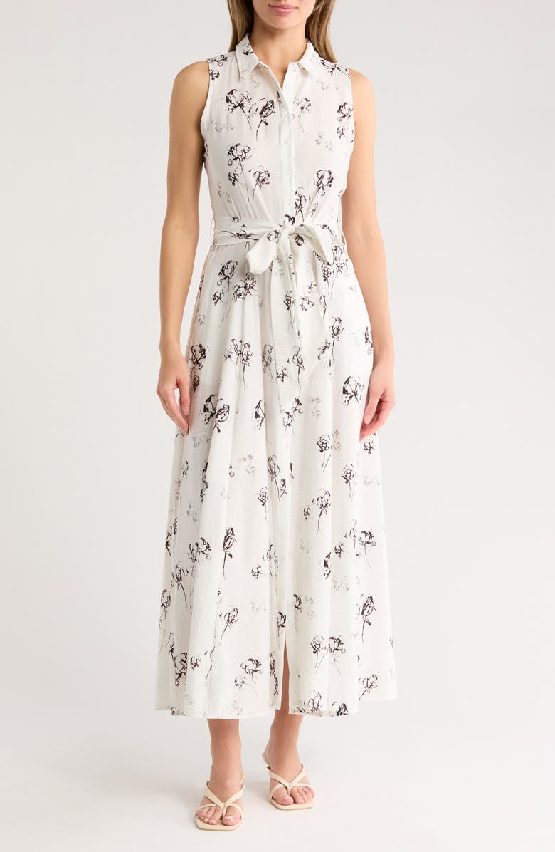 Ellen Tracy Tie Waist Shirtdress, Main, color, 