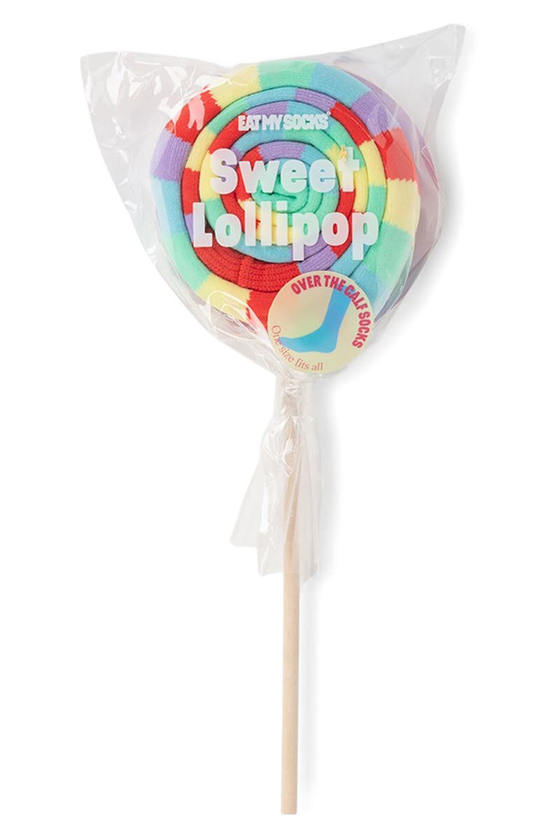 doiy Sweet Lollipop 3D Crew Socks, Alternate, color, Rainbow Multicolor
