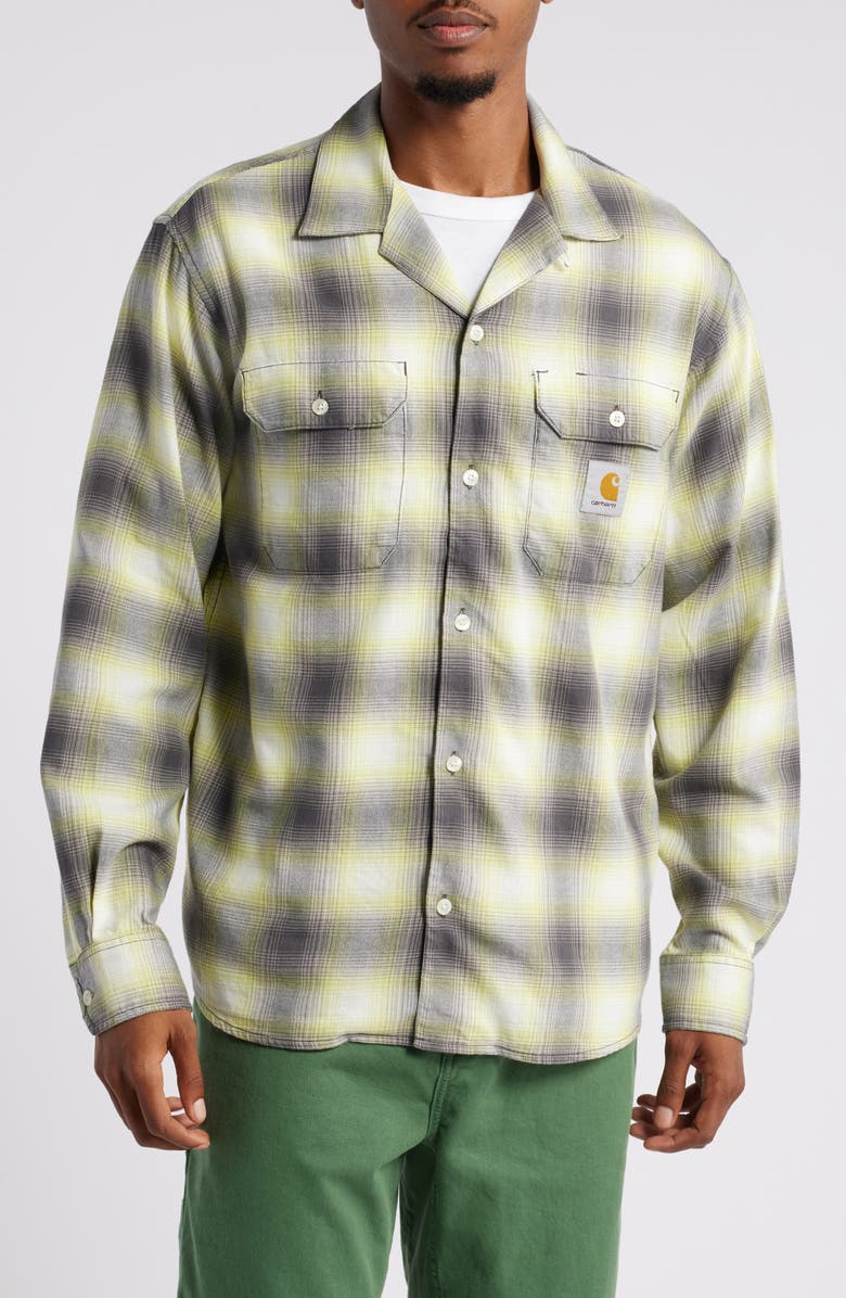 Carhartt Work In Progress Blanchard Check Long Sleeve Camp Shirt, Main, color, 