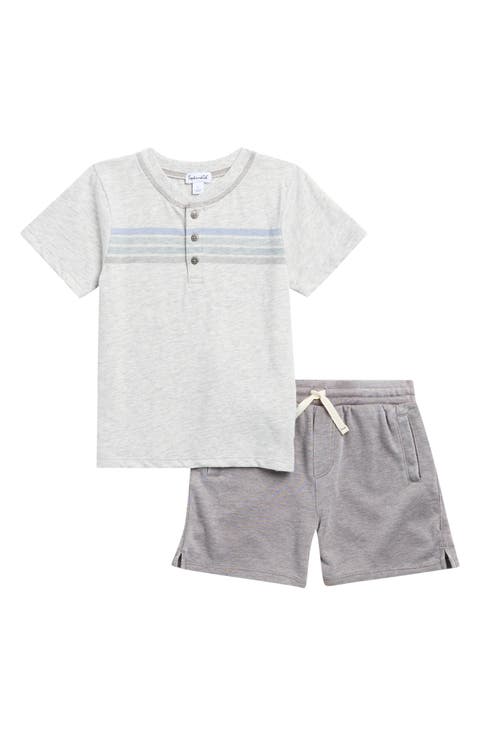 Kids' Getaway Stripe Henley T-Shirt & Shorts Set (Toddler & Little Kid)