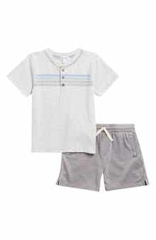 Splendid Kids' Getaway Stripe Henley T-Shirt & Shorts Set