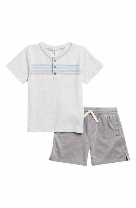 Splendid Kids' Getaway Stripe Henley T-Shirt & Shorts Set