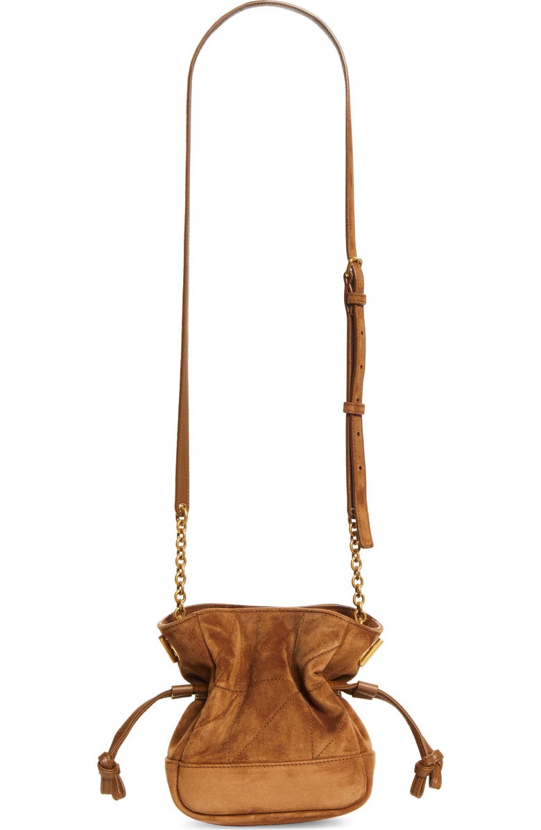 Saint Laurent Mini Jamie Suede Shoulder Bag, Alternate, color, Caramel Cognac