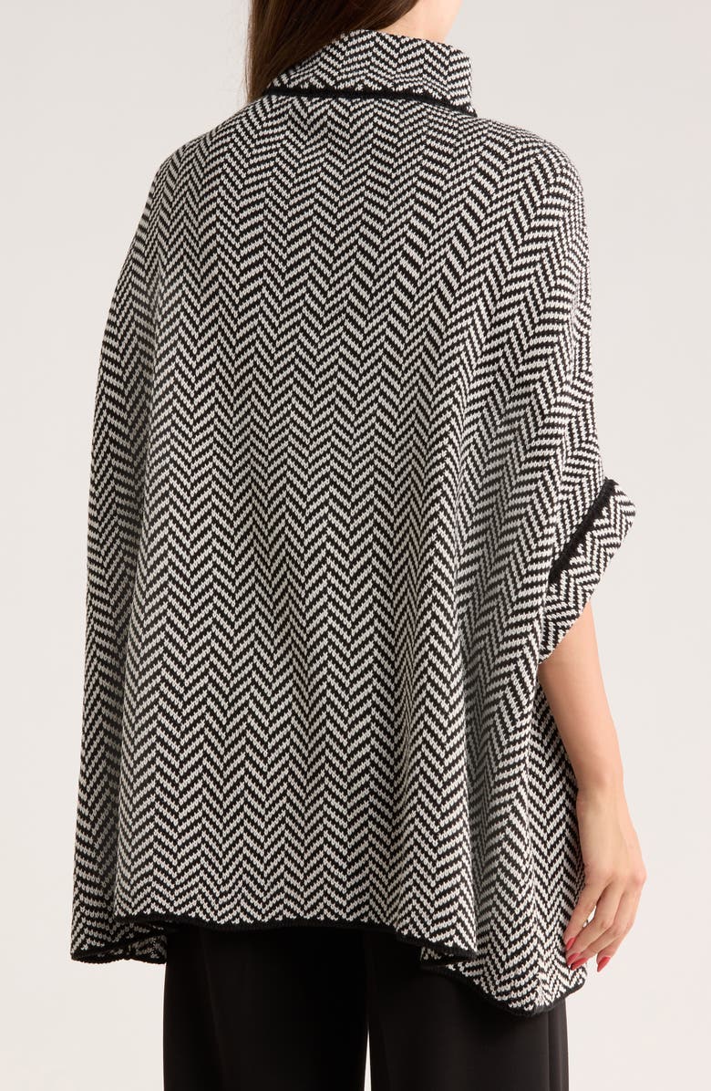 Nanette Lepore Chevron Stitch Ruana, Alternate, color, Black