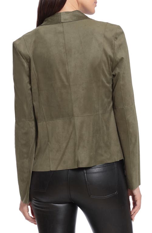 Bagatelle Draped Faux Suede Jacket In Brown