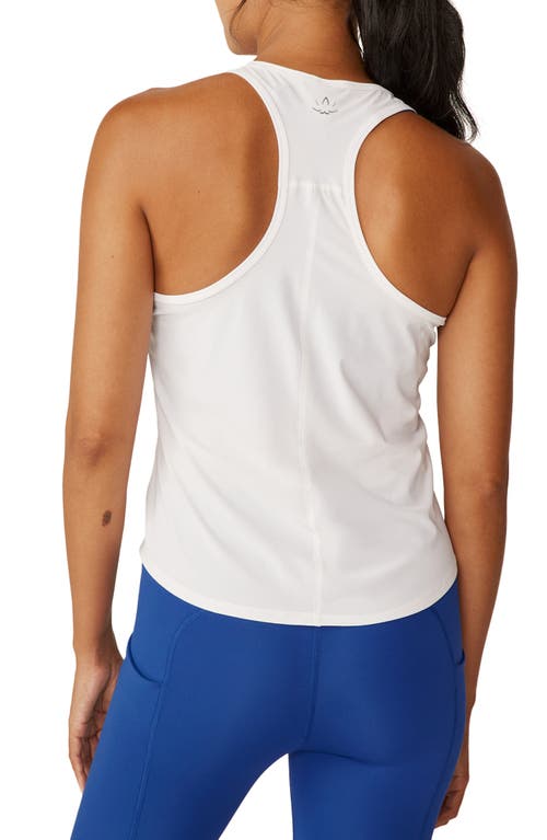 Beyond Yoga Racerback Maternity Tank Top In Lunar White