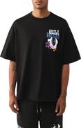 True Religion Concert Buddha Oversized Cotton Graphic T-Shirt