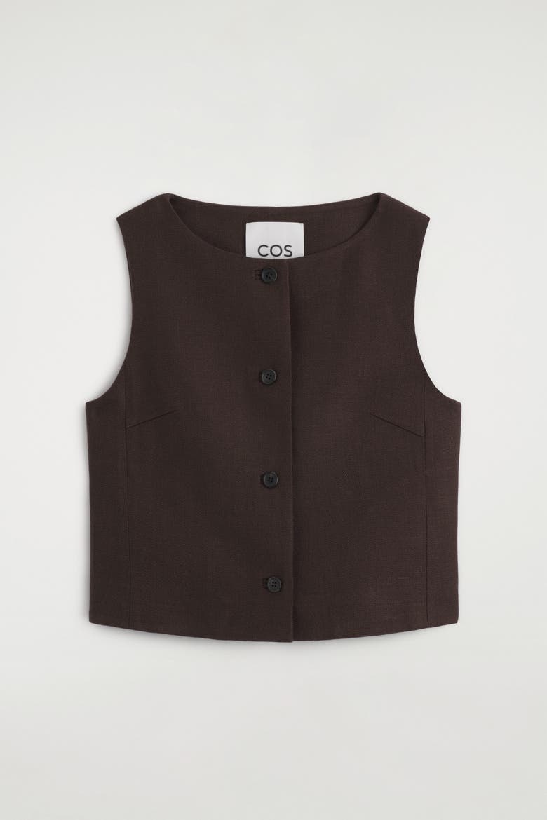 Tailored Vest, Alternate, color, BROWN