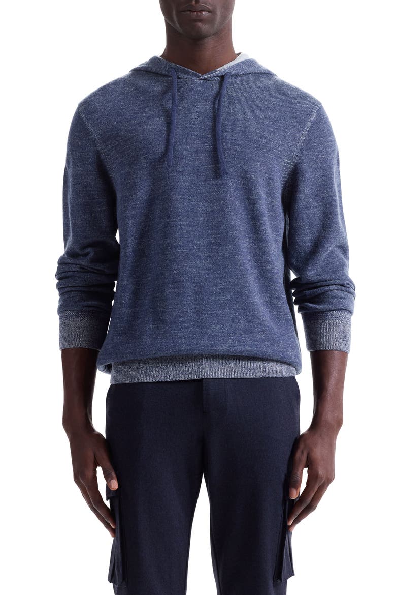 Merino Wool Hoodie Sweater, Main, color, NAVY