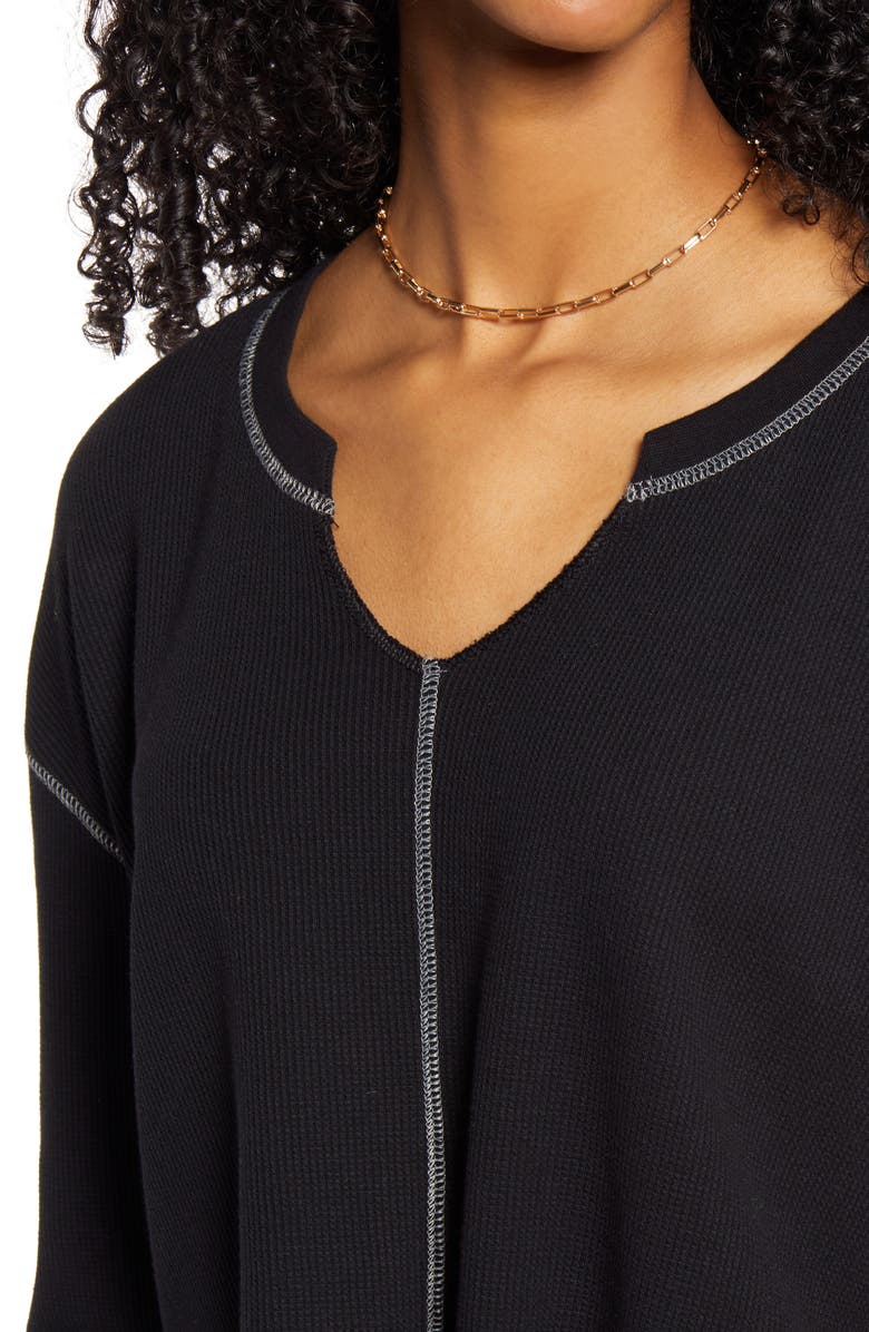 BP. Split Neck Thermal Crop Top, Alternate, color, 