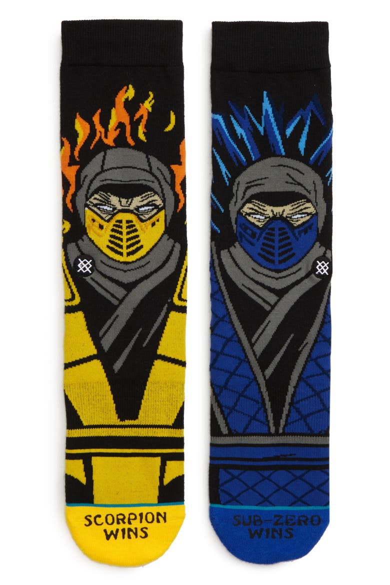 Sub-Zero & Scorpion Socks, Main, color, BLACK