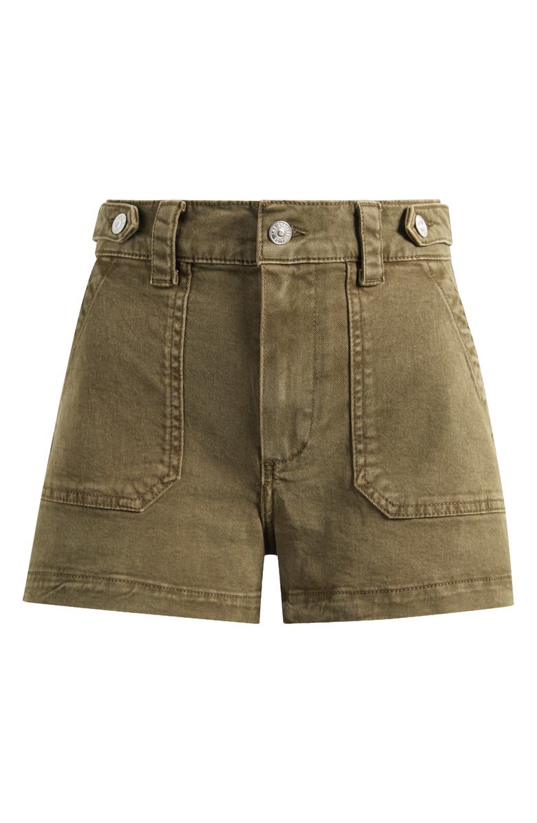 PAIGE Anessa Button Tab Denim Shorts, Alternate, color, Vintage Meadow Spring