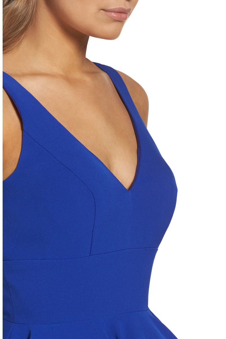 Sequin Fit & Flare Cocktail Dress, Alternate, color, ROYAL