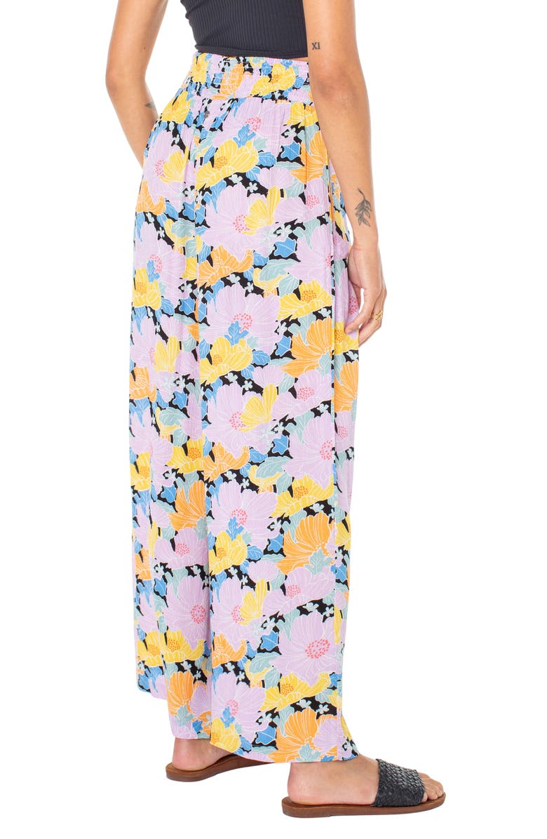 Roxy Synset Daze Floral Wide Leg Pants, Alternate, color, Anthracite