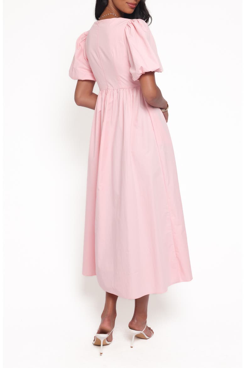 Karla Puff Sleeve Midi Dress, Alternate, color, PINK
