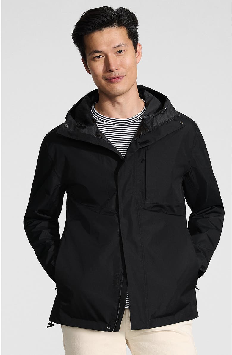 Lands' End Waterproof Raincoat, Main, color, True Black