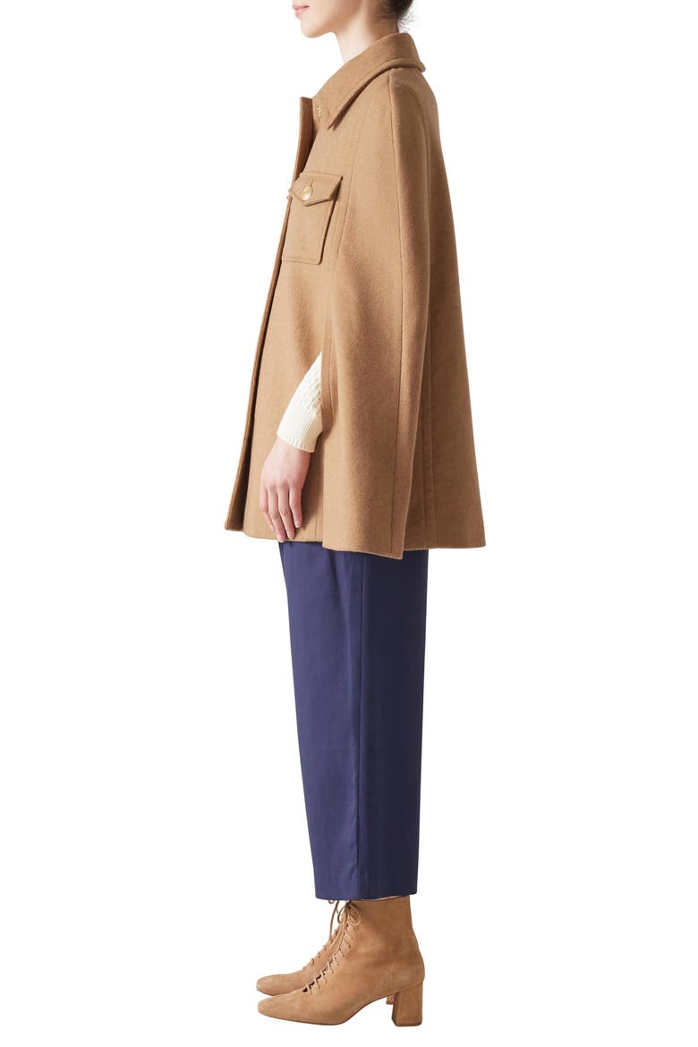 Carter Camel Cape Coat, Alternate, color, CAMEL