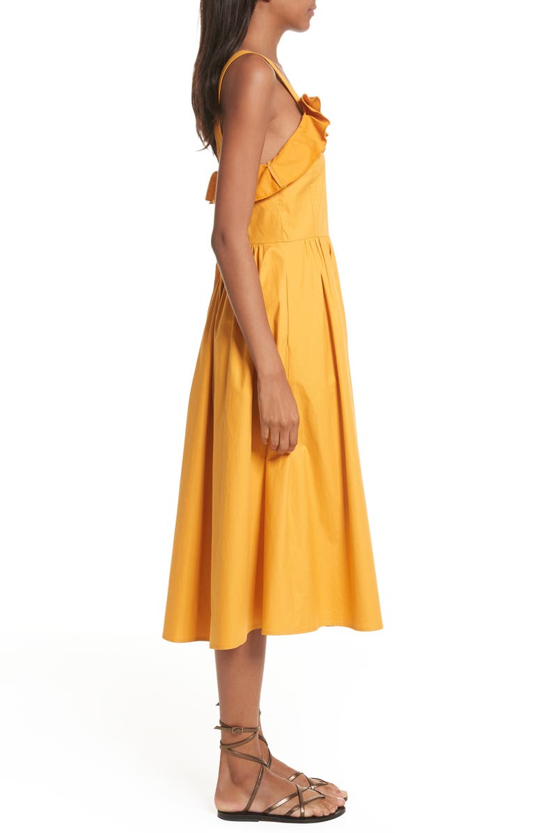 Sea Sunrise Ruffle Midi Dress, Alternate, color,