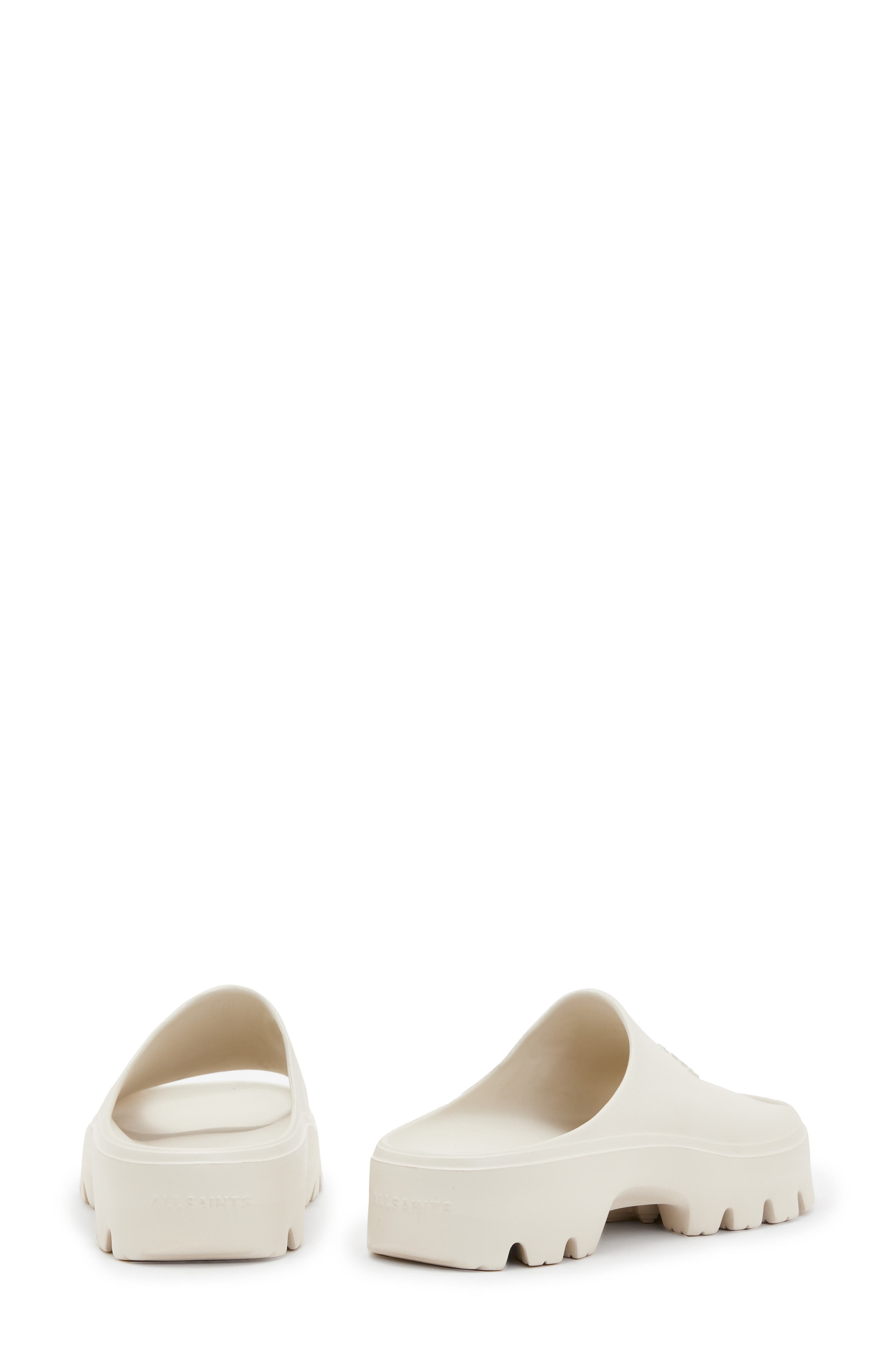 AllSaints Eclipse Flatform Slide Sandal, Alternate, color, Chalk White