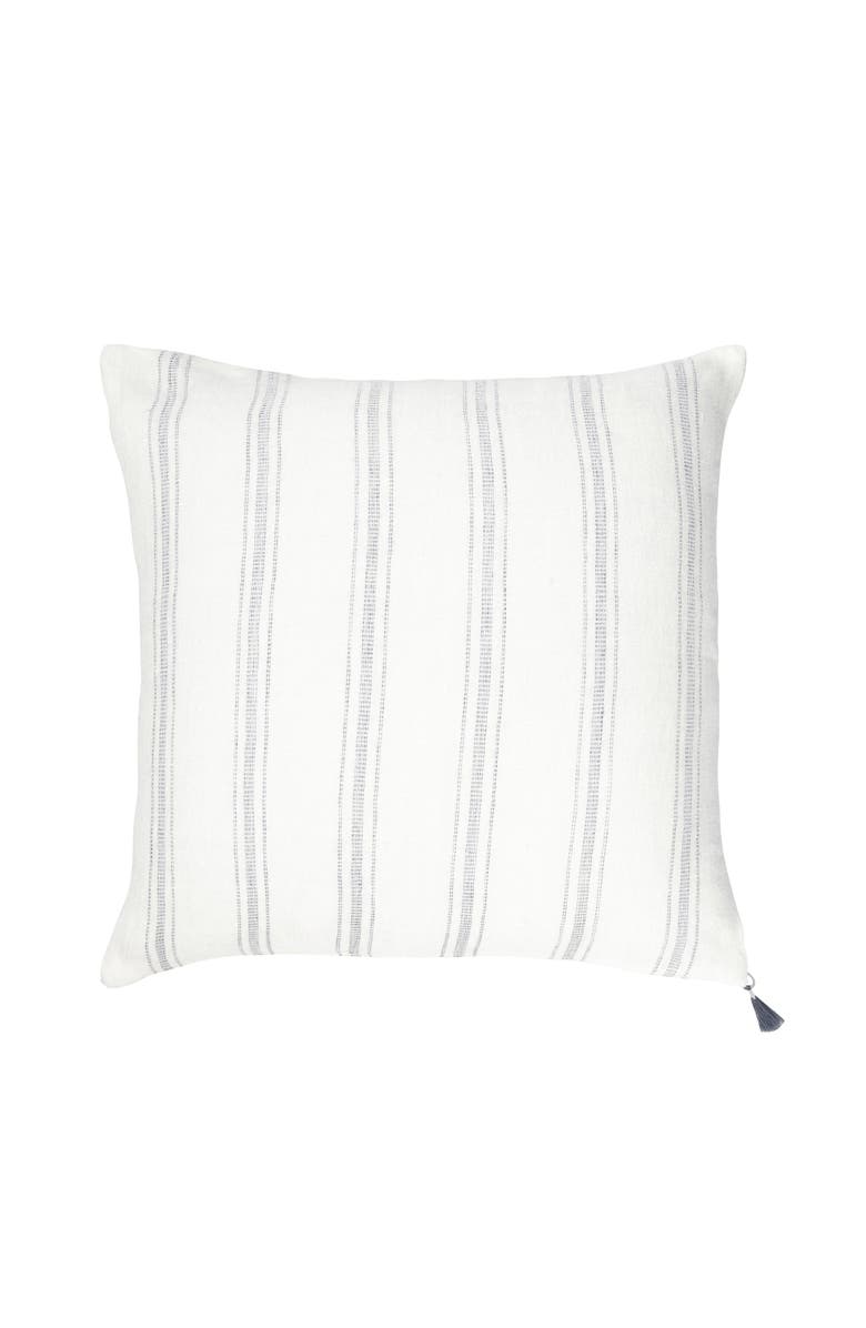 Anaya Petite Beige Stripe Linen Pillow Cover Only, Alternate, color, White With Grey Stripes