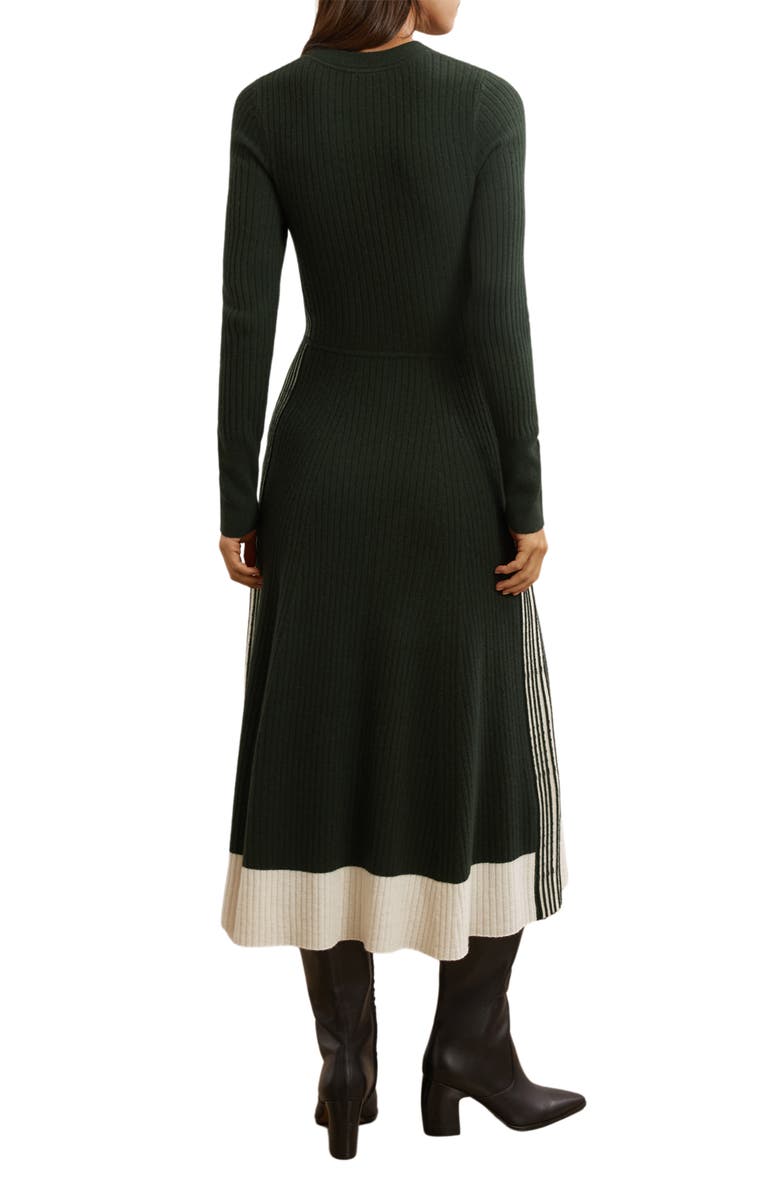 Reiss Aria Long Sleeve Rib Maxi Dress, Alternate, color, Khaki Green