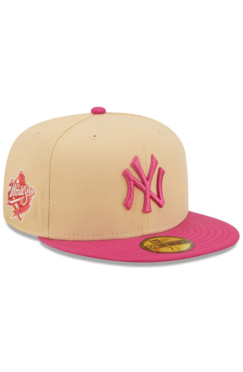 New Era Men's New Era Orange/Pink New York Yankees 1999 World Series Mango Passion 59FIFTY Fitted Hat, Main, color, 