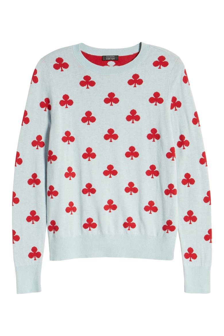 x Atlantic-Pacific Clover Sweater (Nordstrom Exclusive), Alternate, color, BLUE ITS IN THE CARDS PRINT